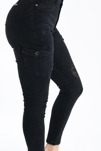 Imagen 5 de 8 de Jeans Pantalón Cargo Mujer Puño