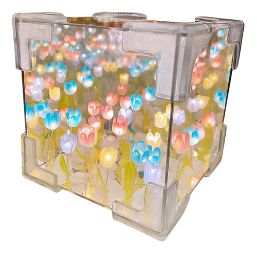 Diy Espejo Led Cube Tulipanes Lamparas Led Lamparas De Noche