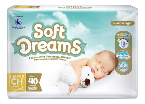 Pañal Soft Dreams Chico 40 Pzas