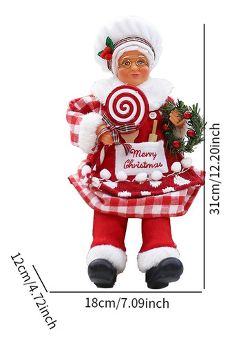Figura De Chef Navideña De La Sra. Claus, Estatua De Chef,
