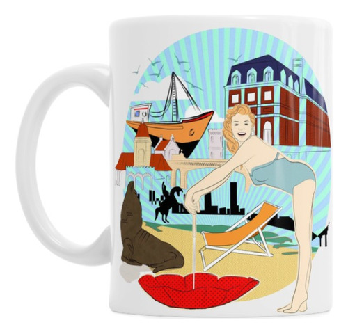 Taza Cerámica Ciudad De Mar Del Plata