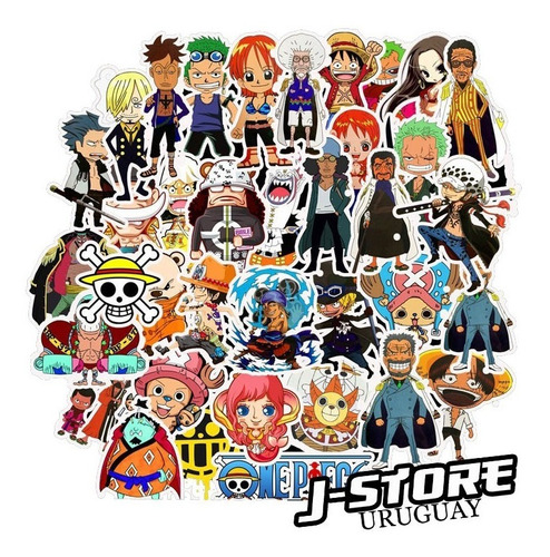 Set De 50 Pegotines Stickers De One Piece Anime Manga