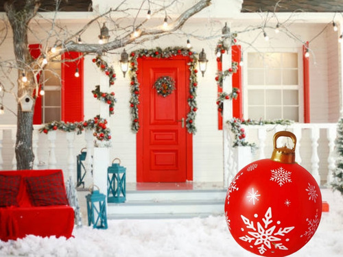Esfera Inflable Gigante Decoración Navidad Pvc Copos De Niev