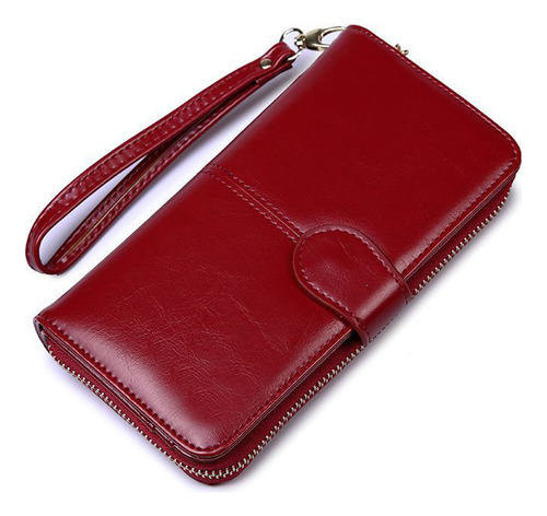Cartera Para Mujer Gran Capacidad,billetera Con Bloqueo Rfid Terracota