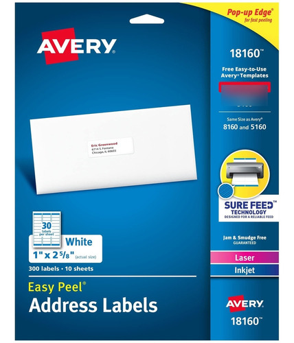 Avery Etiqueta Direccion Impresora Laser Inyeccion Tinta