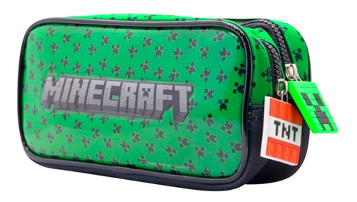 Imagen 4 de 7 de Cartuchera Escolar Pvc Minecraft 2 Cierres Cresko