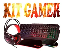 Comprar Kit Gamer Teros Audifonos + Mouse + Teclado + Pad Mouse Color del teclado Negro