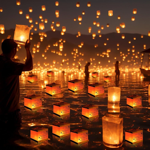 Luces De Piscina Con Vela Flotante 20 Pcs Luces De Oración