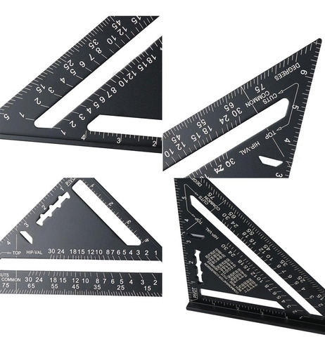 Urjumpea 7 Institución Regla Triangular De Techo 90 ° Ruler