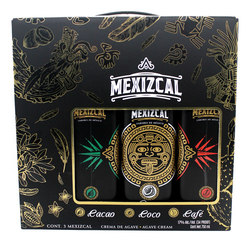 Mexizcal Crema De Mezcal Tripack - Sabor Coco, Café Y Cacao