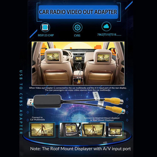 Caja De Salida De Vídeo Para Coche, Puerto Usb A Cvbs, Adapt