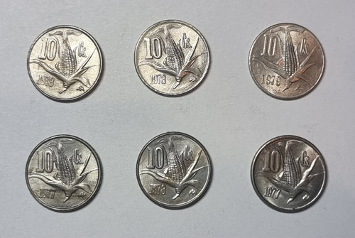 Moneda 10 Centavos 1977 Y 1978 Mexico