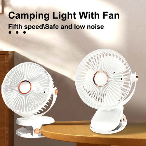 Ventilador Led Portátil Para Acampar Con Luz Nocturna Recarg