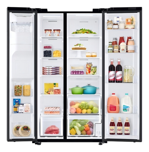 Refrigerador con freezer inverter Samsung RS22T5200 color black doi con capacidad de 623L