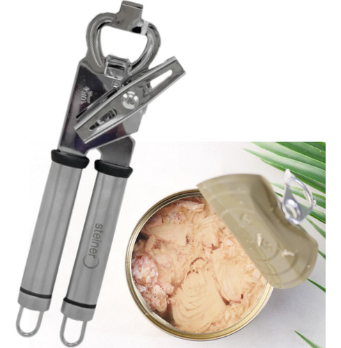 Abrelatas - Destapador 2 En 1 Manual Acero Inox 20cm Steiner