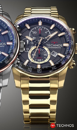 Relógio Masculino Technos Grandtech Dourado Original Nf