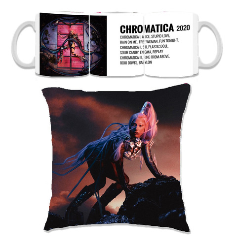 Set Cojin Taza Personalizado  Lady Gaga Cromatica Chromatica