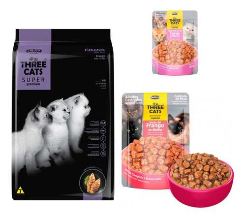 Ración Comida Three Cat Kitten Super Premium Gatitos 10 Kg