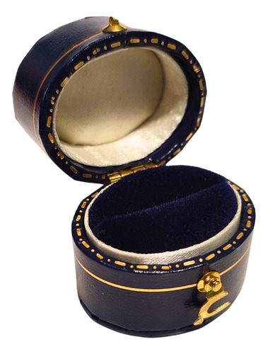 Caja Vintage Ovalada Para Anillo De Compromiso Con Broche
