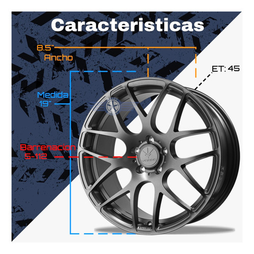 4 Rines 19 Deportivos 5-112 Mercedes Benz Audi Vw Leon Cupra Matte Graphite