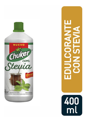 Edulcorante Chuker Con Stevia Liquido 400cc.