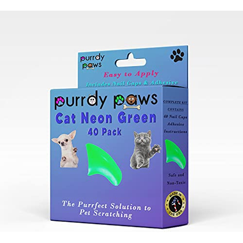 Purrdy Paws Paquete De 40 Tapones De Uñas Suaves Para Garra