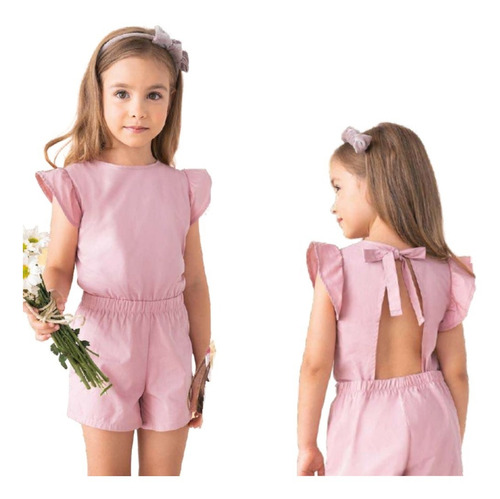 Enterizo Niña Boleros Rosa Ropa Infantil