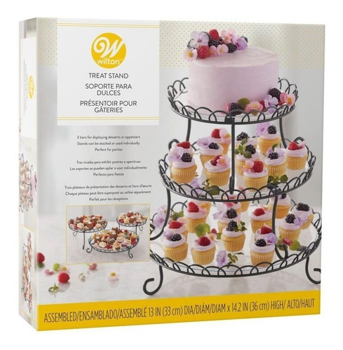 Imagen 6 de 7 de Posa Torta Exhibidor Bandeja Soporte Dulce Salado Wilton
