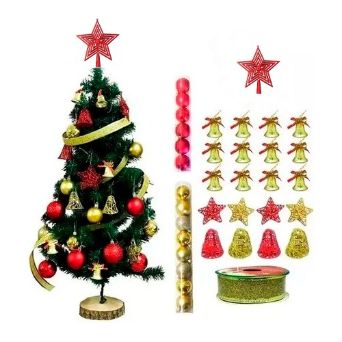 Árbol De Navidad Kit 39 Piezas Armado Completo 90 Cm