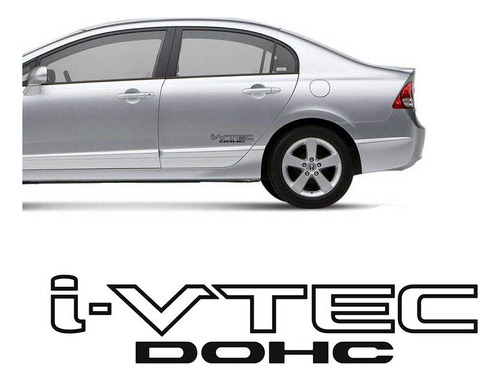 Par Adesivos I-vtec Dohc Tuning Carro Honda Civic