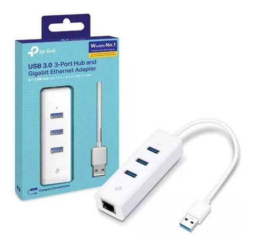 Imagen 1 de 7 de Adaptador Usb A Rj45 Ethernet Giga Tp-link Ue330 + 3 Usb Hub