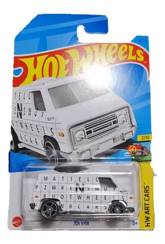 Carrinho Hot Wheels 70s Van Palavra Cruzada Azul Escuro