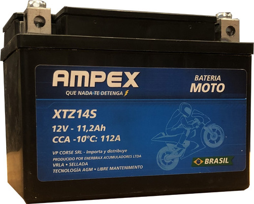 Batería Moto,cuatri ,sellada , Xtz14s 11.2ah Made In Brasil