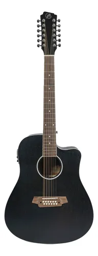 Guitarra Electroacústica Bamboo Docerola Linden Negra 40 Con Funda