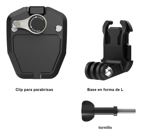 1 Soporte Negro Para Cámara De Parabrisas Para Motocicleta