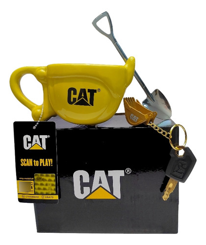 Taza Caterpillar Cerámica Cucharón Excavadora Mas Llave Cat