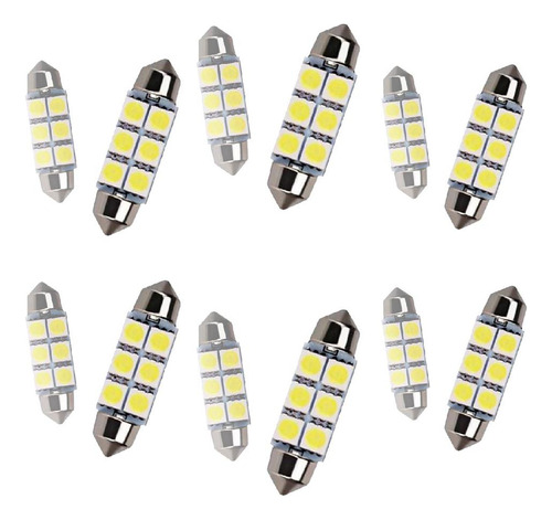 6 Par Torpedo 6 Leds 12v 5w Lâmpadas Luz De Teto 42mm