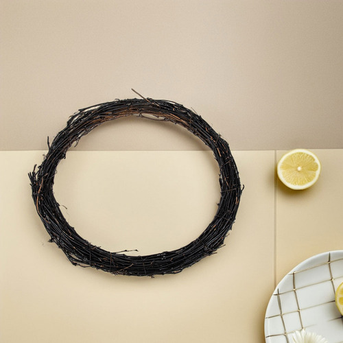 Juego De 2 Coronas De Ratán Natural Para Halloween Diy, Colo