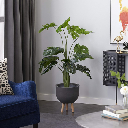 Deco 79 Faux Foliage Monstera Planta Artificial Con Maceta D
