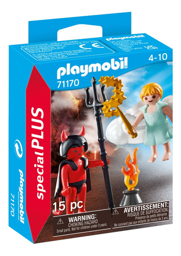 Figura Armable Playmobil Special Plus Ángel Y Diablo 15 Pzas