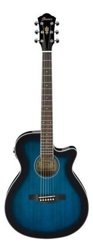 Guitarra Electroacústica Ibanez AEG8E para diestros transparent blue sunburst brillante