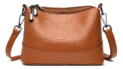 Multi-capa Suave Cuero Crossbody Bolsa Mujer Un Hombro