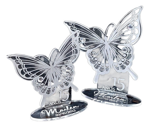 Souvenir 30 Mariposas Acrilico Cristal
