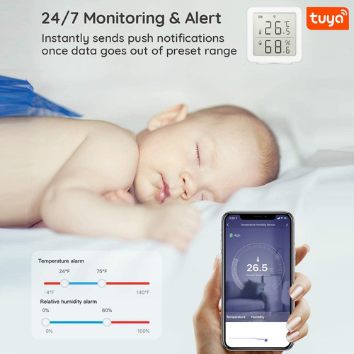 Tuya Wifi Smart Digital Higrómetro Inalámbrico De Temperatur