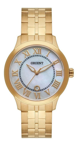 Relógio Orient Feminino Dourado Calendário