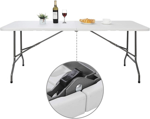 Imagen 6 de 8 de Mesa Plegable Tipo Portafolio De Plástico 1.80 Mts Multiusos