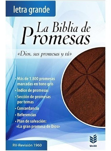 Biblia Reina Valera 1960 Color Café Promesas Letra Grande