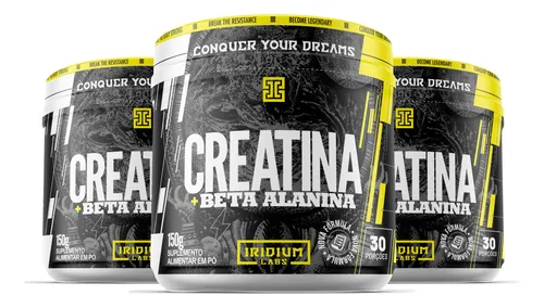 Kit 3x Creatina + Beta Alanina 150g - Iridium Labs Sabor Sem sabo...