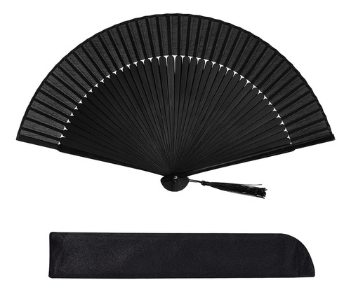 Wobe Hand Held Bamboo Silk Folding Fan, Chinese Japanese Han