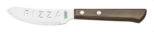 Faca De Pizza Inox 4  Tabaco Polywood - Tramontina Cor Marrom